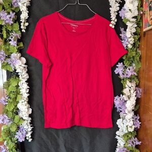 croft & barrow Bright Red Short Sleeve Crewneck Tee